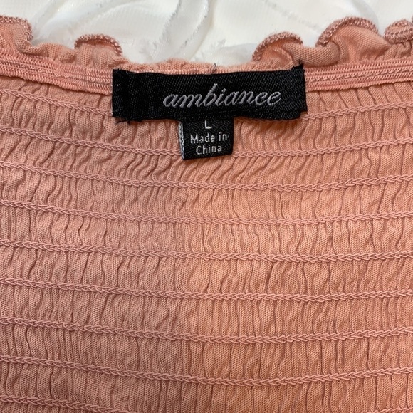 Ambiance Stretch Crop Top Pink Size Large Style#71053 - Picture 5 of 6